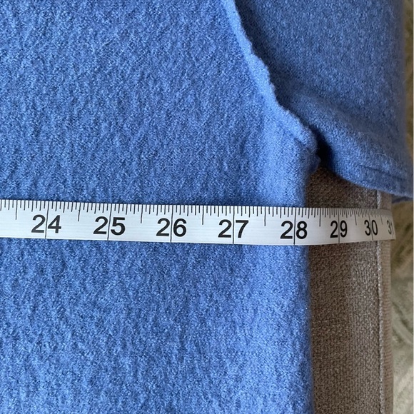 Chico's 100% Wool Periwinkle Open Front Pockets Sweater Duster Cardigan XL - Picture 9 of 10